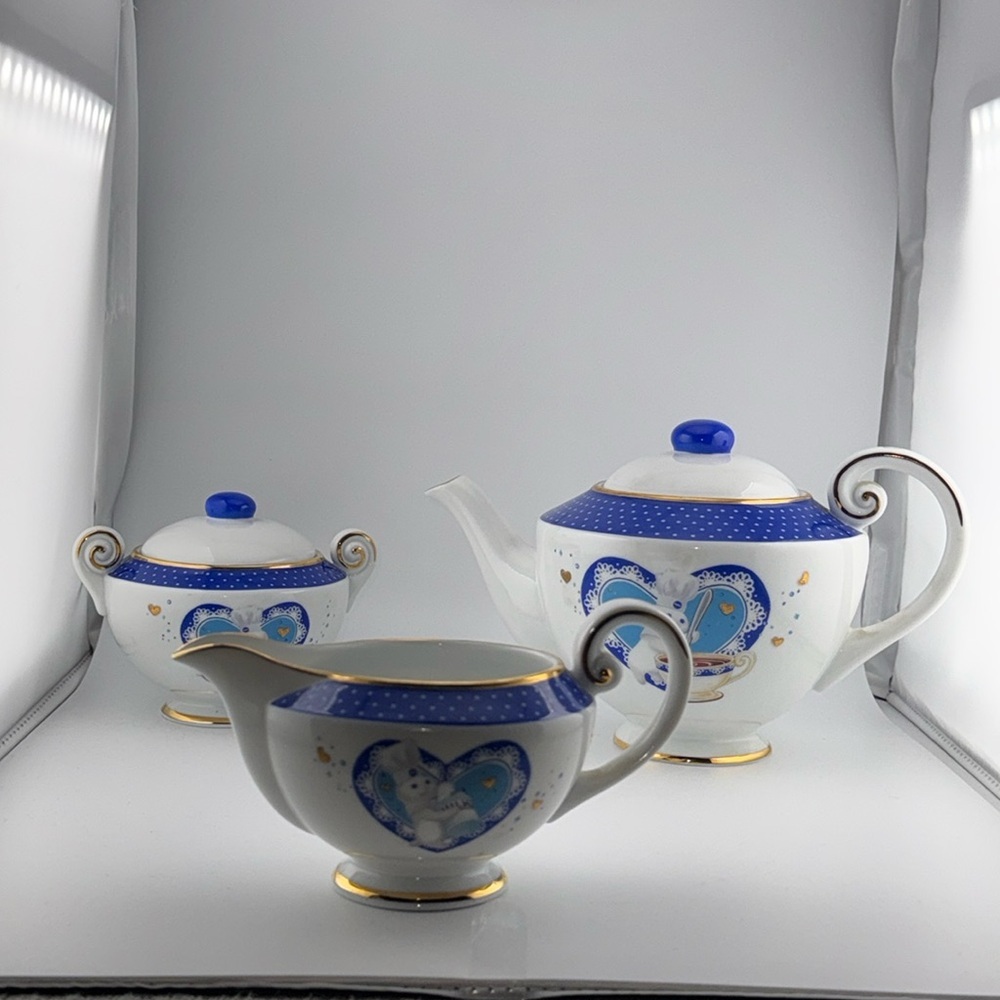 Sale VTG 2003 The Pillsbury Doughboy Danbury Mint Porcelain Tea Set 5 pc Set